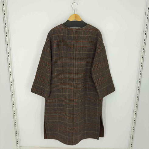 ユーバイスピックアンドスパン U by SPICK&SPAN ノーカラー リバーシブルコート チェック レディース JPN:36