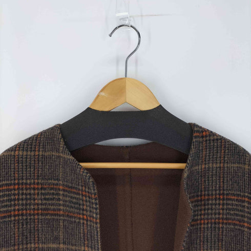 ユーバイスピックアンドスパン U by SPICK&SPAN ノーカラー リバーシブルコート チェック レディース JPN:36
