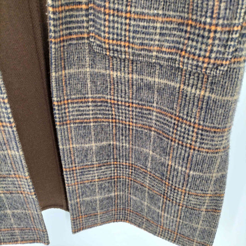 ユーバイスピックアンドスパン U by SPICK&SPAN ノーカラー リバーシブルコート チェック レディース JPN:36