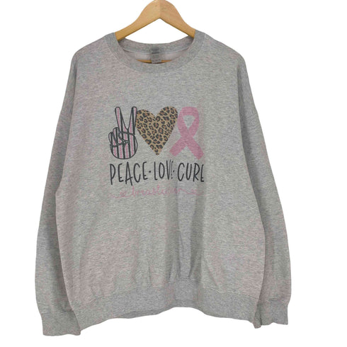 ギルダン GILDAN PEACE LOVE CURE フロントプリントスウェット メンズ JPN:XL