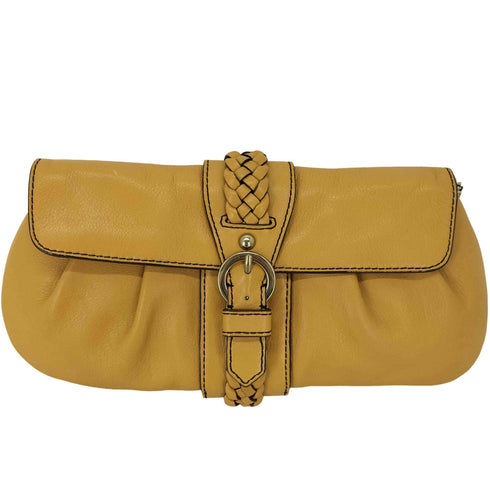 バナナリパブリック BANANA REPUBLIC MUSTARD CLUTCH ショルダーバッグ レディース