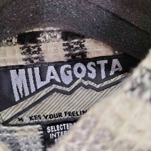 MILAGOSTA チェックシャツ L/S ワッフル地 メンズ JPN:L