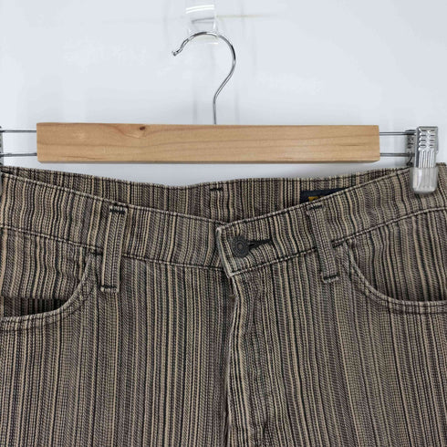 バイソン BISON ストライプフレアパンツ ベルボトム レディース US:30