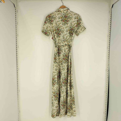 ザラ ZARA ウエストベルト 花柄 ハーフボタンシャツワンピース レディース import:XS