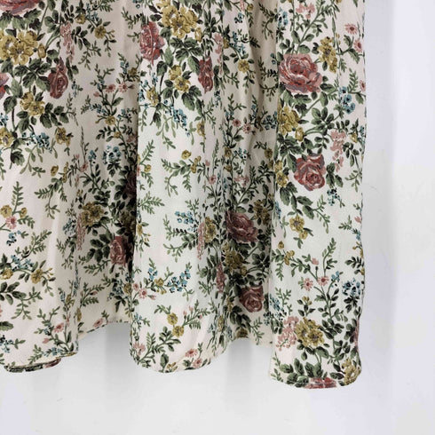 ザラ ZARA ウエストベルト 花柄 ハーフボタンシャツワンピース レディース import:XS