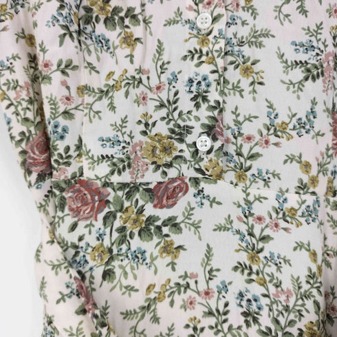 ザラ ZARA ウエストベルト 花柄 ハーフボタンシャツワンピース レディース import:XS