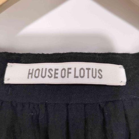 ハウスオブロータス HOUSE OF LOTUS シルク混 刺繍 スキッパーブラウス レディース JPN:M