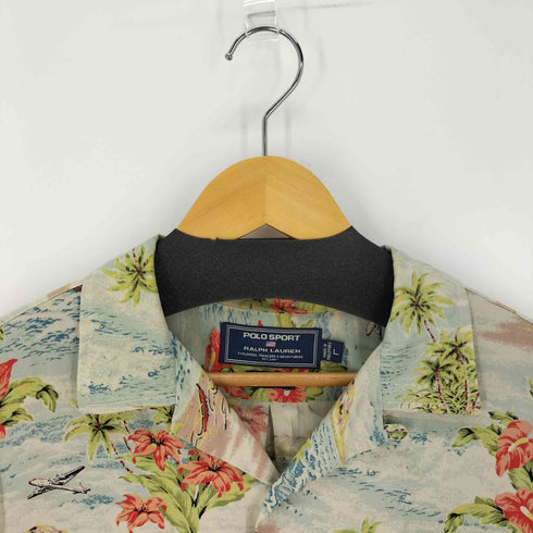 ポロスポーツラルフローレン POLO SPORT RALPH LAUREN 00S HAWAIIAN SHIRT RAYON アロハシャツ レーヨン 開襟 メンズ JPN:L