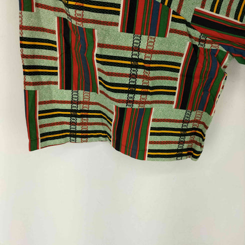 J.V 総柄 S/S ノーカラーシャツ メンズ import:M