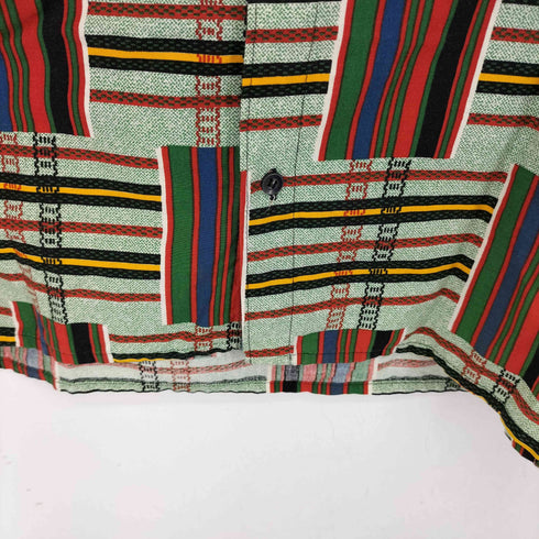 J.V 総柄 S/S ノーカラーシャツ メンズ import:M