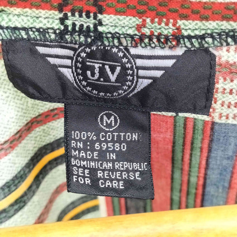 J.V 総柄 S/S ノーカラーシャツ メンズ import:M