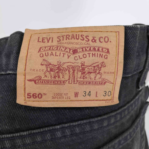 リーバイス Levis 90S 560 ブラックデニムパンツ ボタン裏589 サルファブラック メンズ W34/L30