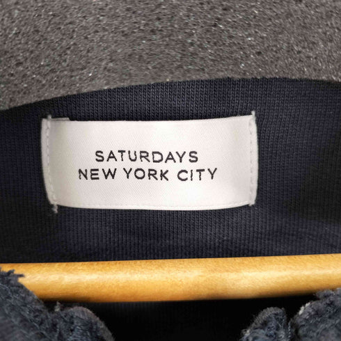 サタデーズニューヨークシティ Saturdays NYC 2AW Motto Quater Zip ロゴ刺繍ハーフジッププルオーバースウェットトレーナー メンズ FREE