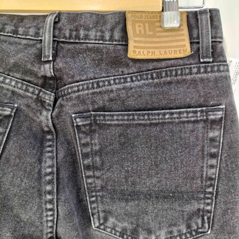 ポロジーンズカンパニーラルフローレン POLO JEANS COMPANY RALPH LAUREN RELAXED リラックス 革パッチ ジップフライ ブラックデニムパンツ メンズ 31×30