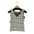 バナナリパブリック BANANA REPUBLIC ツイードフリルノースリーブトップス レディース import:XS