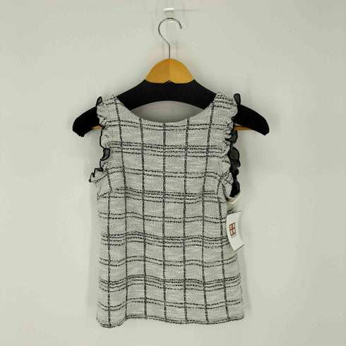 バナナリパブリック BANANA REPUBLIC ツイードフリルノースリーブトップス レディース import:XS