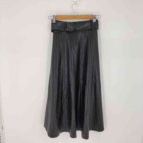 レザースカート ベルト付き レディース JPN:XS