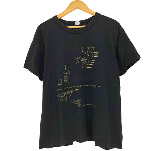 メッセージプリントTシャツ 裾&袖シングル メンズ import:M