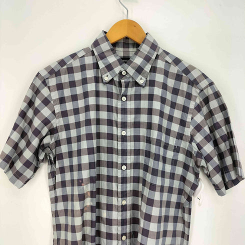 アクアスキュータム AQUASCUTUM チェック柄半袖ボタンシャツ メンズ L
