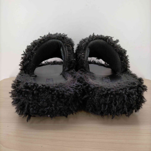 SMFK COMPASS BLACK VELVET FURRY SLIPPER レディース JPN:39