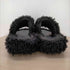 SMFK COMPASS BLACK VELVET FURRY SLIPPER レディース JPN:39
