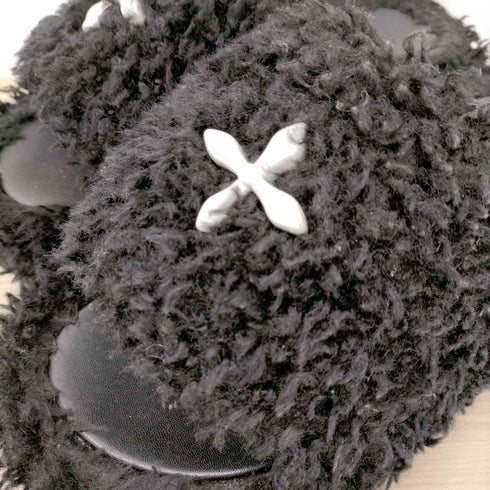 SMFK COMPASS BLACK VELVET FURRY SLIPPER レディース JPN:39