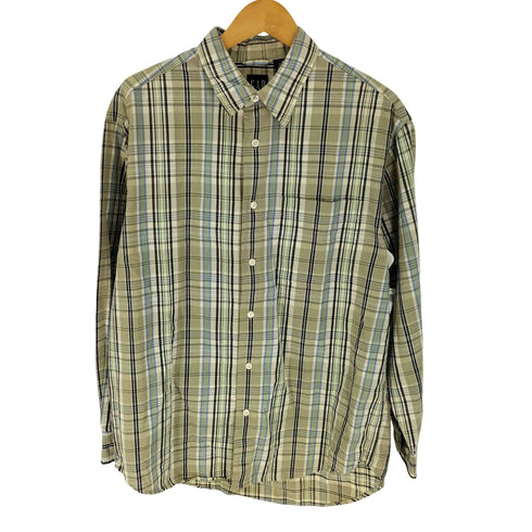 ギャップ Gap 90S 紺タグ インド綿 マドラスチェック L/S シャツ メンズ import:M