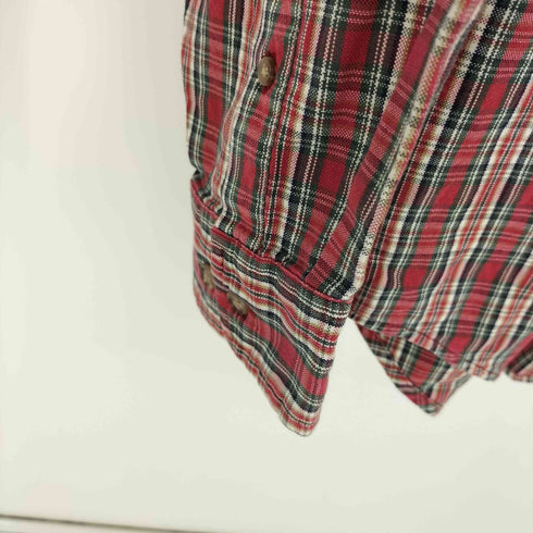 ギャップ Gap 90S 白タグ フラップポケット チェック ボタンダウン コットン L/S シャツ メンズ import:M