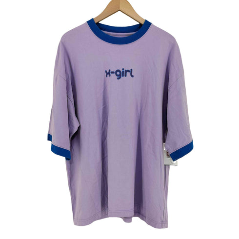 エックスガール X-girl ロゴ リンガーTシャツ レディース ONE SIZE