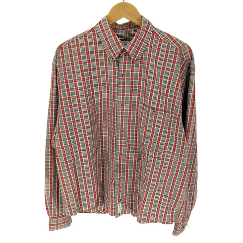 エディーバウアー Eddie Bauer 90S 白タグ チェック ボタンダウン L/S シャツ メンズ import:M