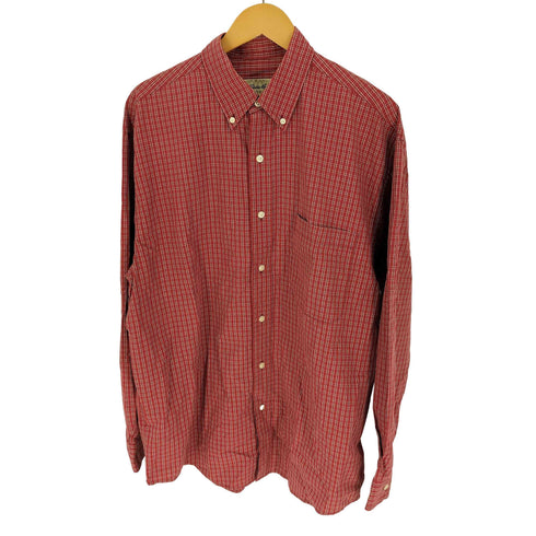 エディーバウアー Eddie Bauer 90S 白タグ チェック ボタンダウン L/S シャツ メンズ import:M