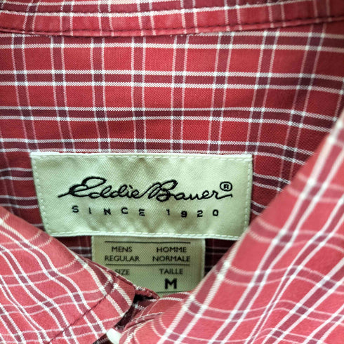 エディーバウアー Eddie Bauer 90S 白タグ チェック ボタンダウン L/S シャツ メンズ import:M