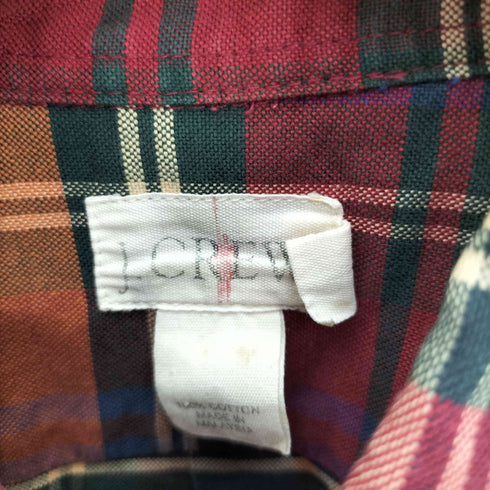 ジェイクルー J.CREW 90S チェック ボタンダウン コットン L/S シャツ メンズ import:M