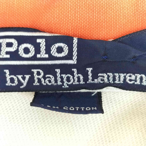ポロバイラルフローレン Polo by RALPH LAUREN 90s ポニー刺繍 マルチカラーボーダー長袖ジップポロシャツ メンズ import:L