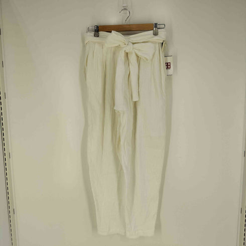 プランテーション Plantation 1984SS シワ加工 ガーゼ地 ベルテッドテーパードパンツ レディース M