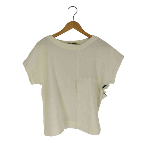 プランテーション Plantation 1981SS シワ加工 ガーゼ地 ボートネック S/S カットソー トップスのみ レディース M