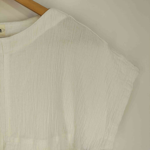 プランテーション Plantation 1981SS シワ加工 ガーゼ地 ボートネック S/S カットソー トップスのみ レディース M
