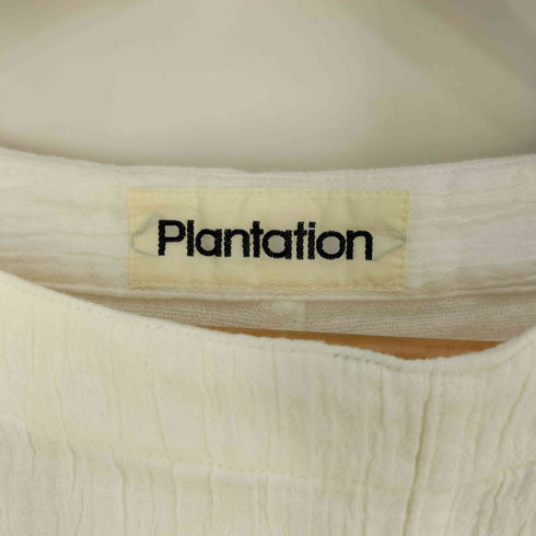 プランテーション Plantation 1981SS シワ加工 ガーゼ地 ボートネック S/S カットソー トップスのみ レディース M