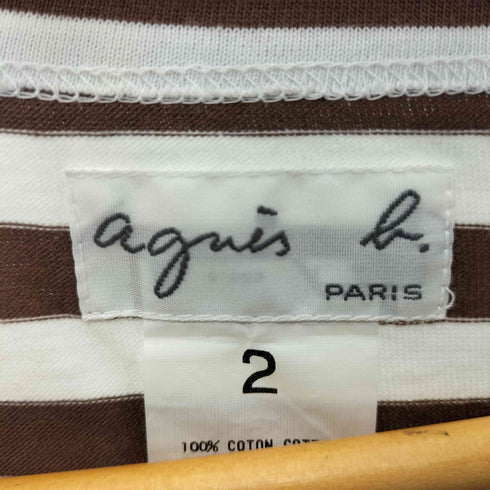 アニエスベー agnes b. ボートネックボーダーノースリーブトップス レディース 2