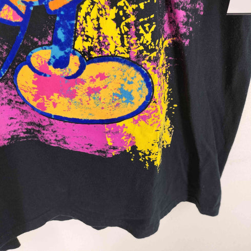 キャラクタープリント ラバー 発泡切り替え ペイント調 クルーネックTシャツ メンズ 2XL