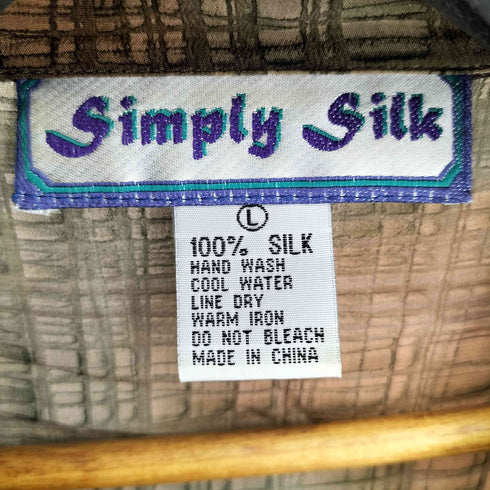 SIMPLY SILK シルク100% オープンカラーシャツ メンズ JPN:L