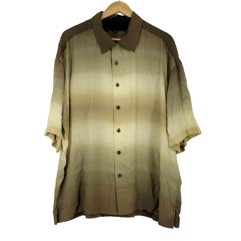 バクラック BACHRACH シルク100% グラデーションVオープンカラーシャツ メンズ JPN:XL