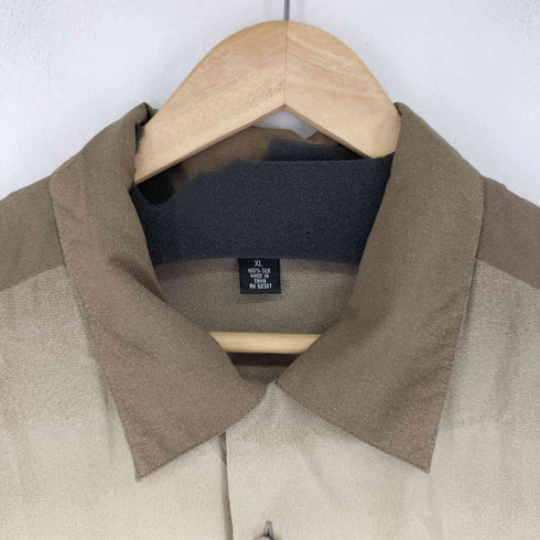 バクラック BACHRACH シルク100% グラデーションVオープンカラーシャツ メンズ JPN:XL