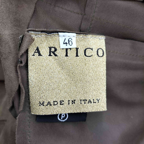 ARTICO イタリア製 マルチポケットレザージャケット レディース 46