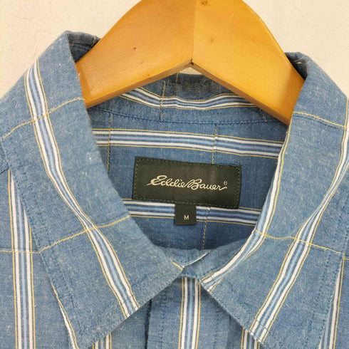エディーバウアー Eddie Bauer ウッドボタン 長袖ストライプシャツ メンズ JPN:M