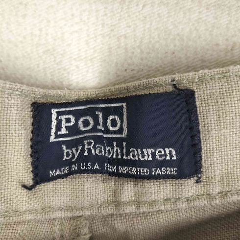 ポロバイラルフローレン Polo by RALPH LAUREN USA製 リネン 2タックショーツ ロケットTALON メンズ 32