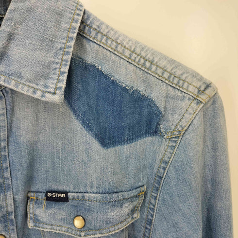 ジースターロー G-STAR RAW ダメージリペア加工デニムシャツ メンズ xxs