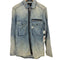 ジースターロー G-STAR RAW ダメージリペア加工 ジップアップデニムシャツ メンズ import:XS