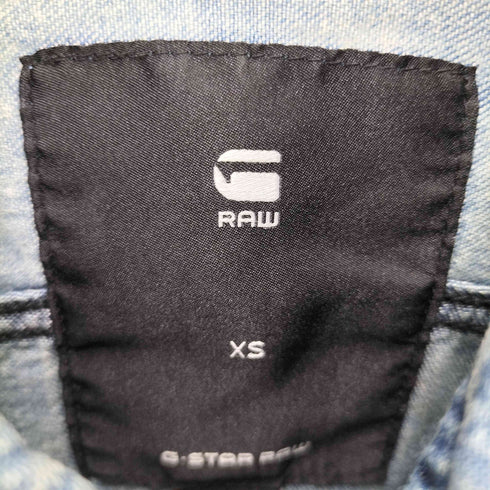 ジースターロー G-STAR RAW ダメージリペア加工 ジップアップデニムシャツ メンズ import:XS