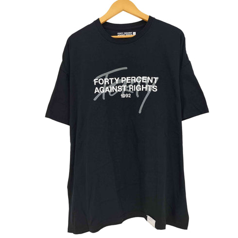フォーティーパーセントアゲインストライツ FORTY PERCENTS AGAINST RIGHTS 両面ロゴプリント クルーネックTシャツ メンズ import:XL